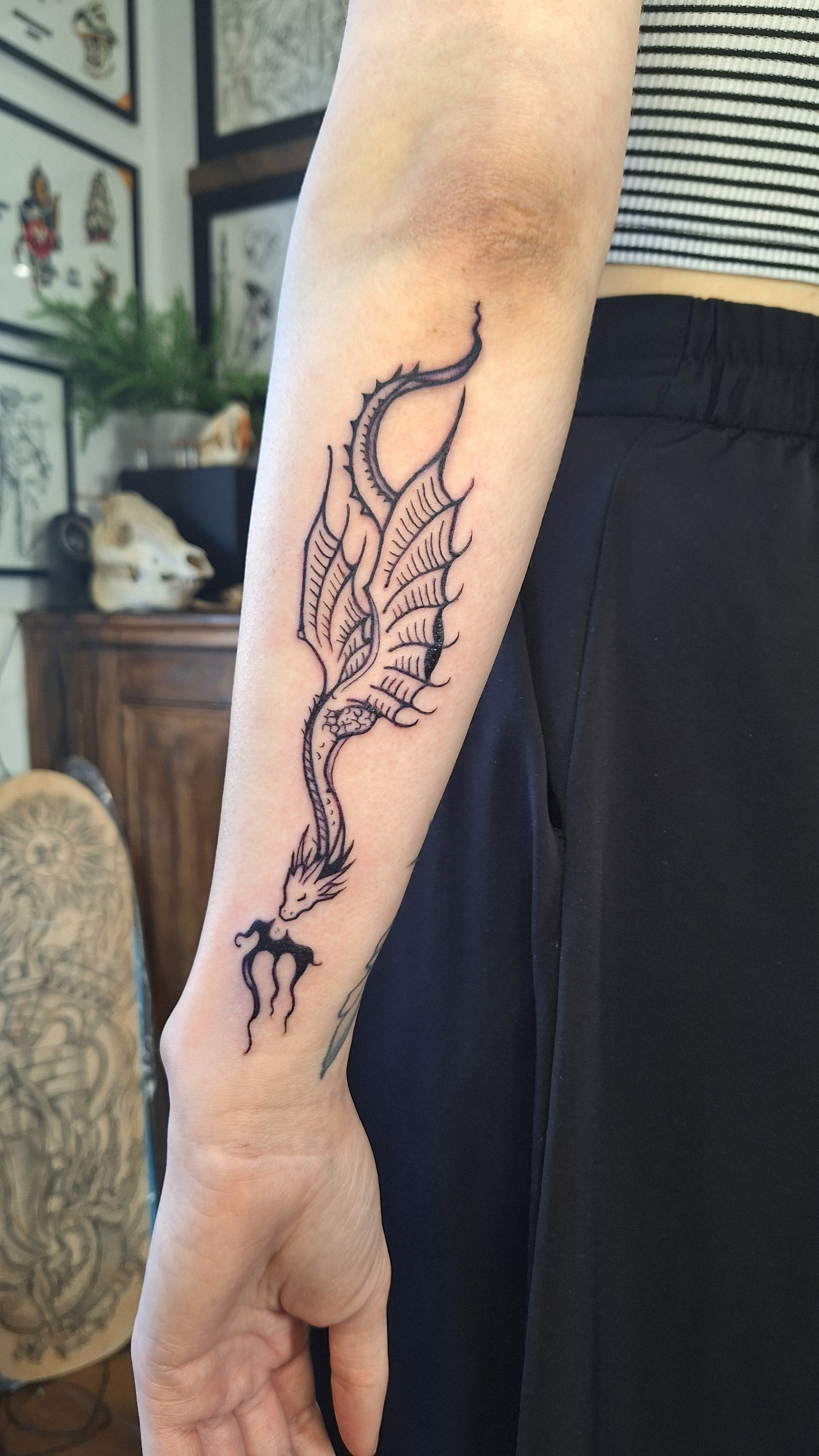 Dragon tattoo, dark fantasy tattoo, Canterbury, Kent. 
